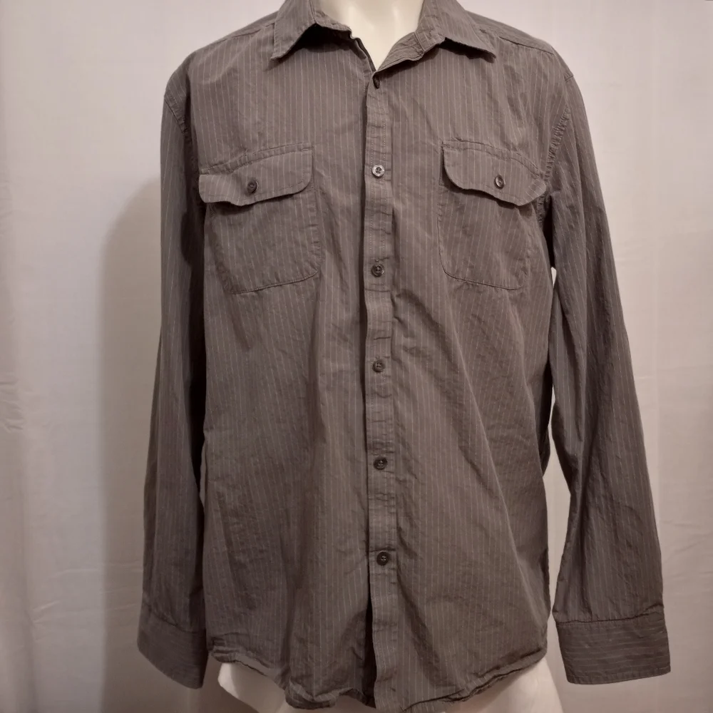 Kenneth Cole Reaction sz Large Long Sleeve Gray Shirt